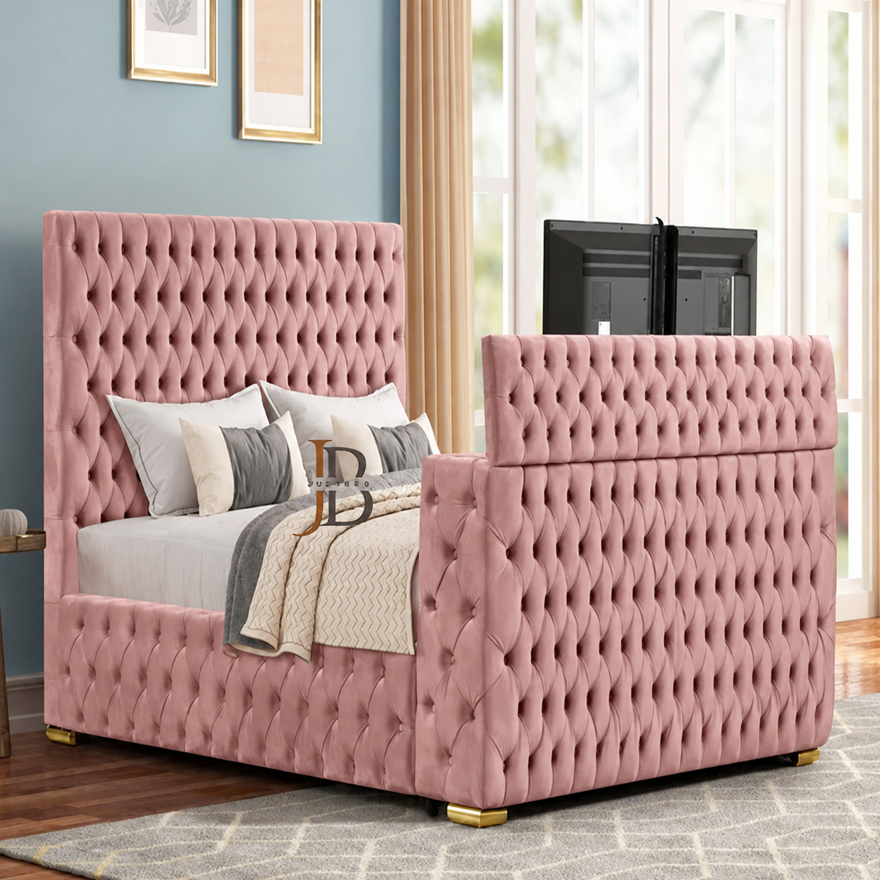 Sonno TV Bed Frame in Chesterfield Style