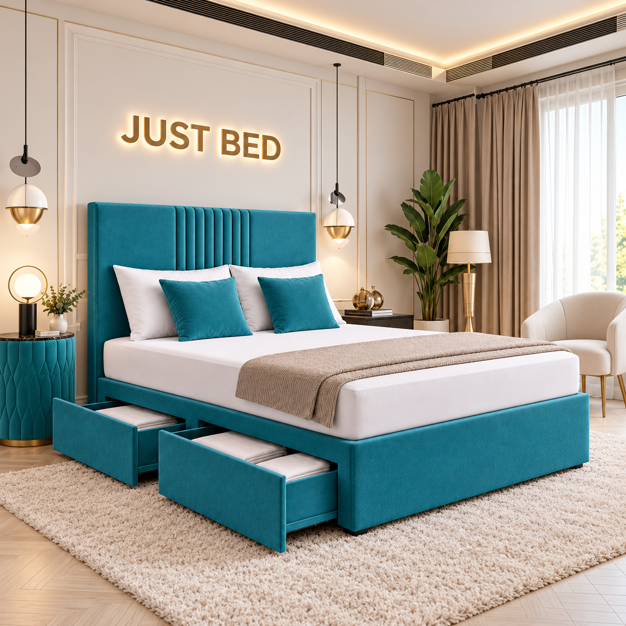 Crieff Centre Panel Divan Storage Bed Frame