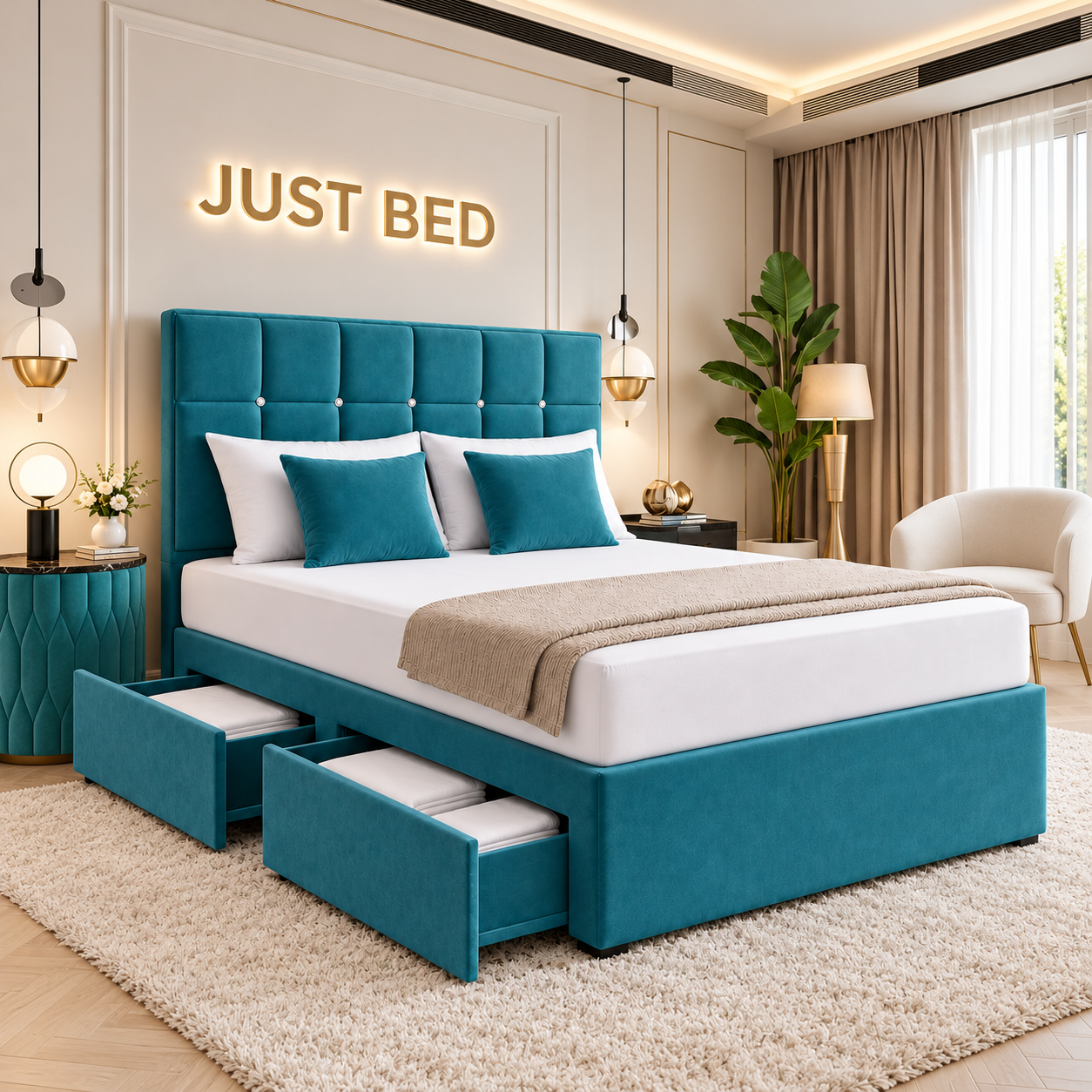 Launa Divan Tuffted Button Headboard Storage Bed Frame