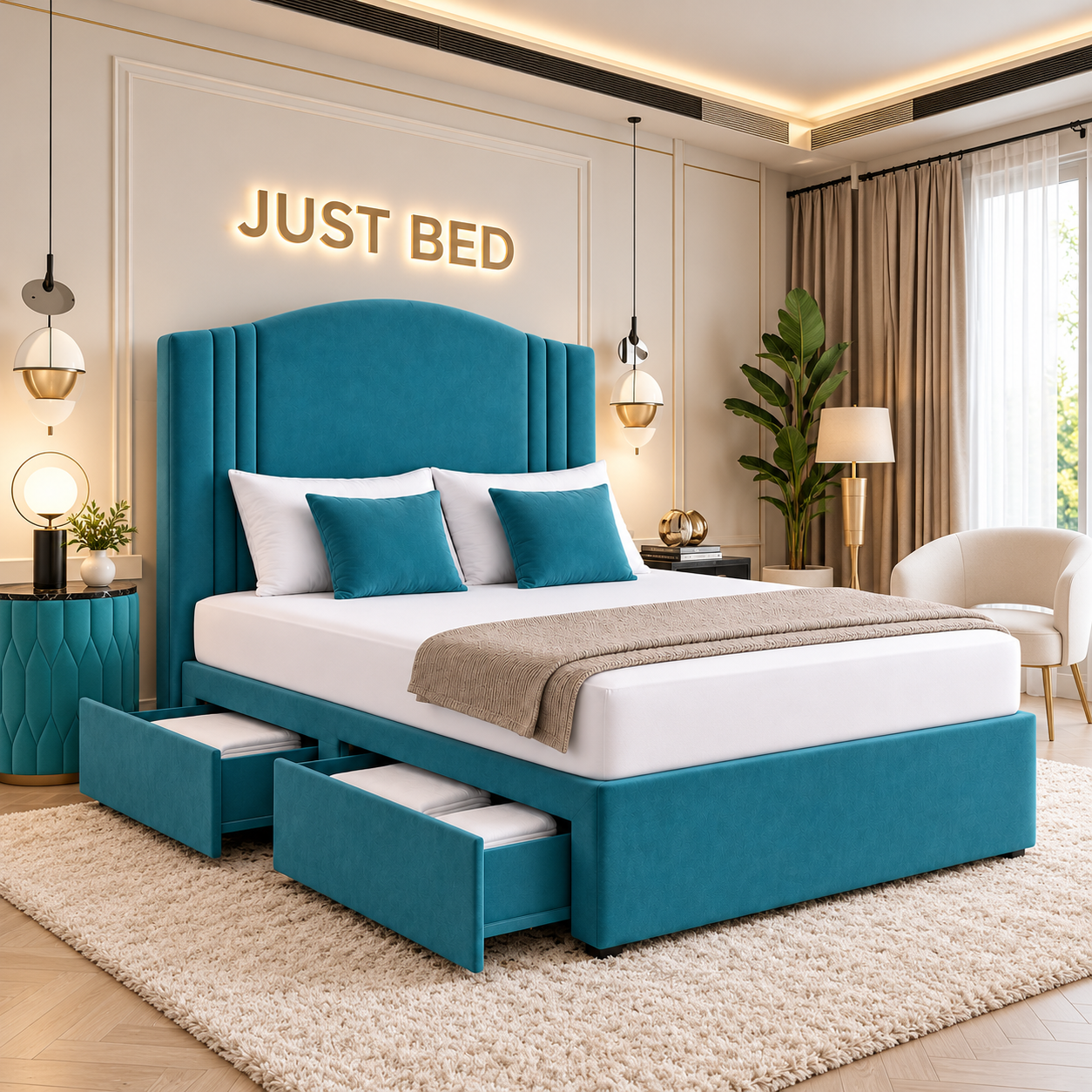 Cramond Arched Headboard Divan Storage Bed Frame