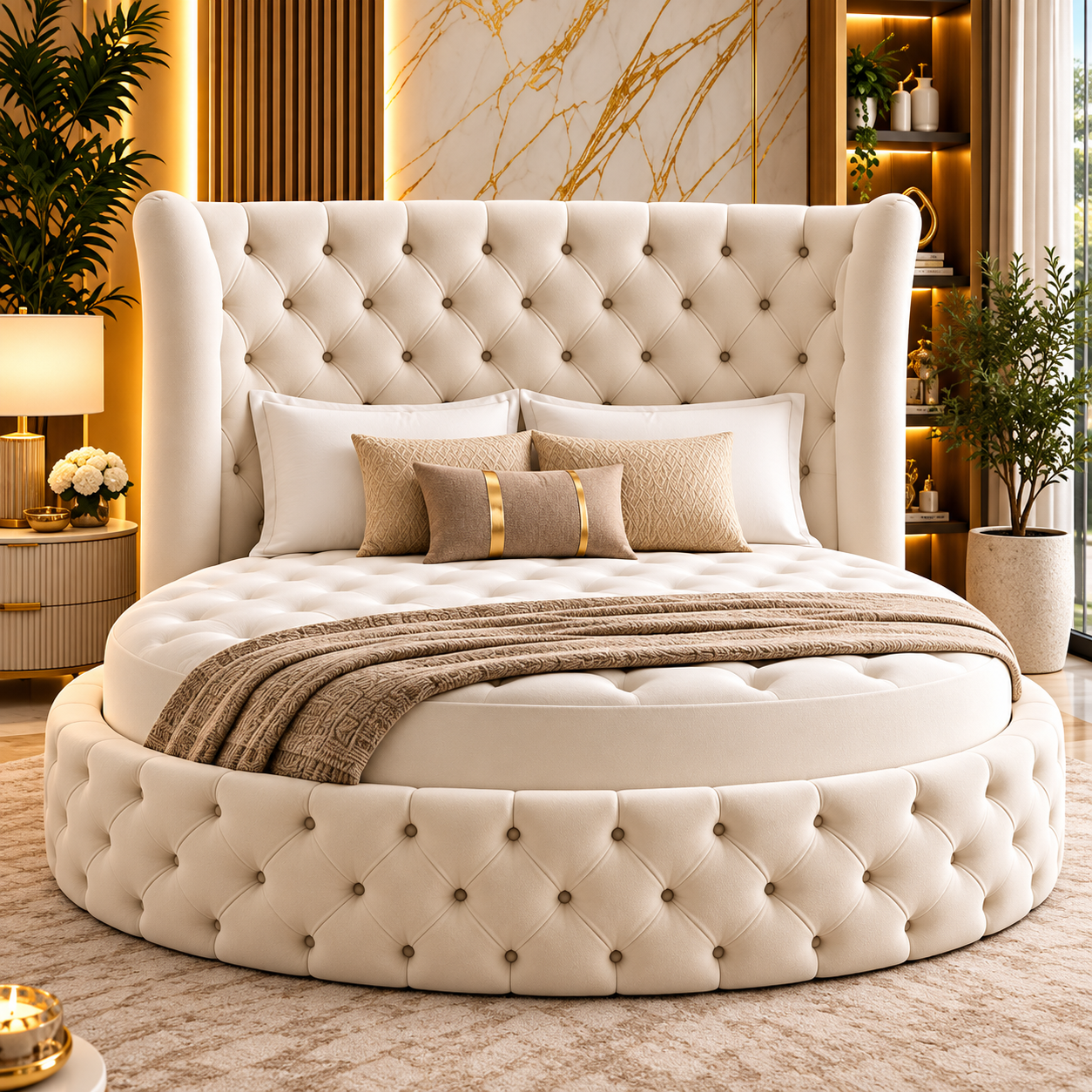 Haverelle Luxury Chesterfield Round Bed Frame