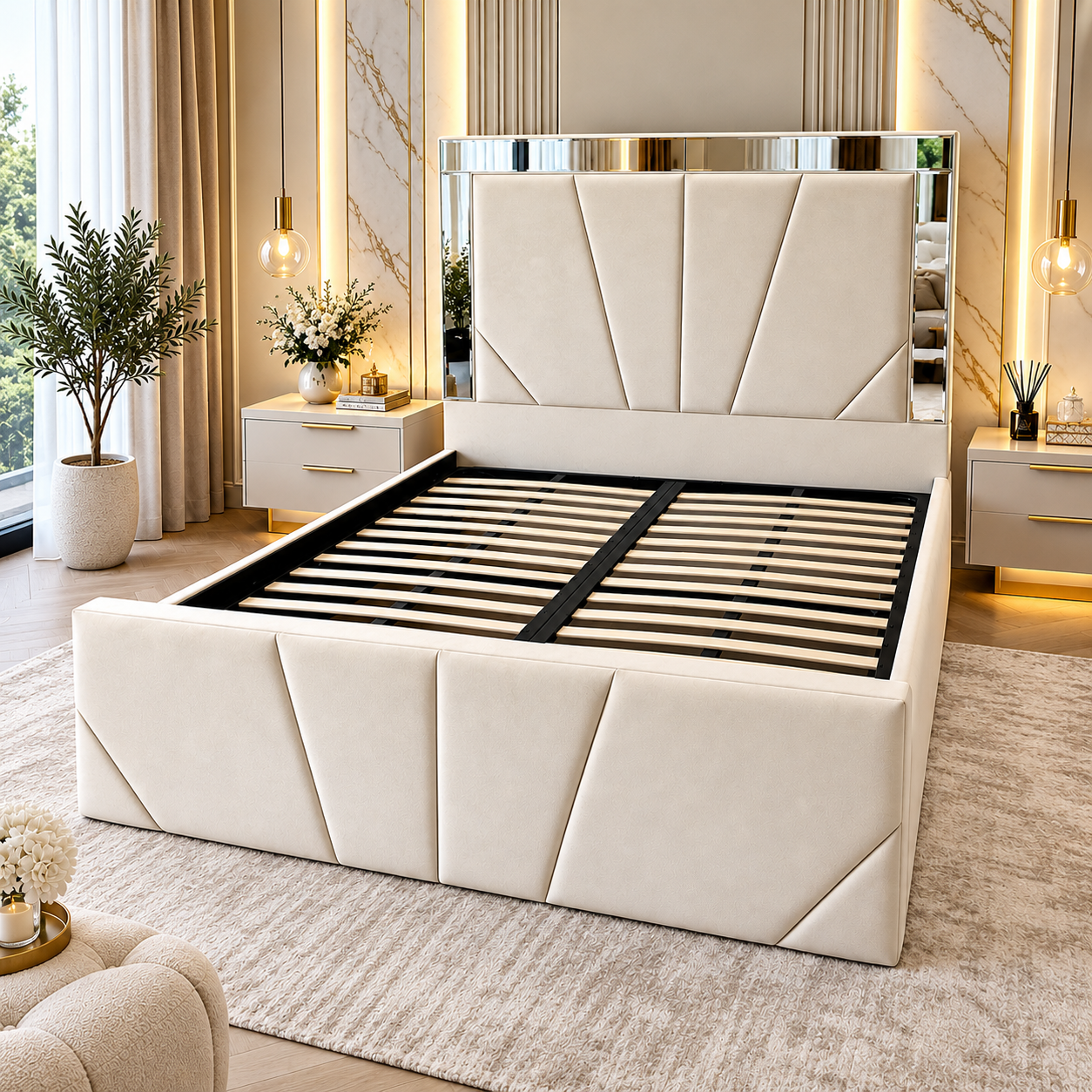 Elma Designer Mirror Bed Frame