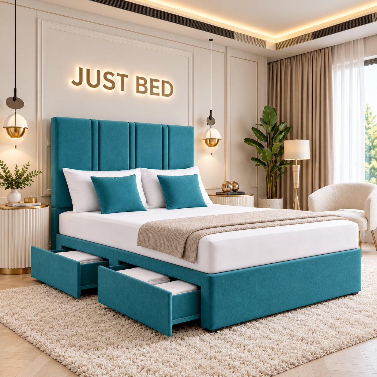 Radcliffe Divan Double Lines Panel Storage Bed Frame
