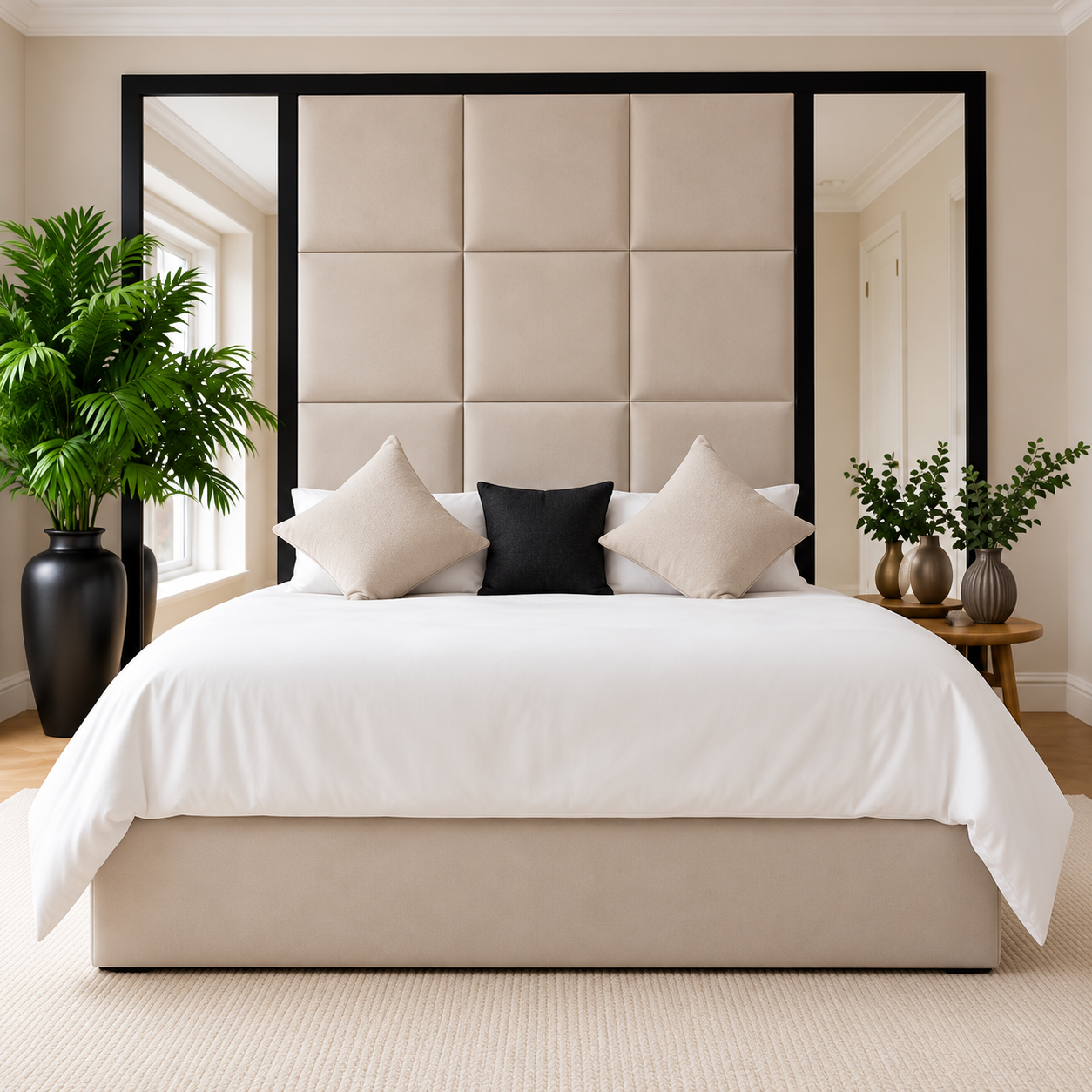 Mirelle Grand Panel Mirror Bed Frame