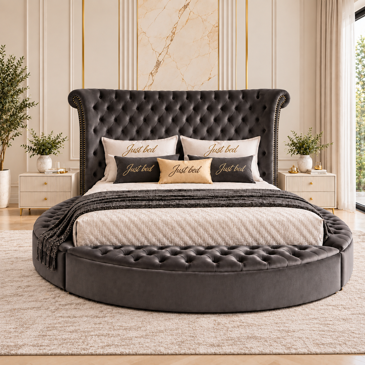 Orlena Chesterfield Luxury Circular Bed
