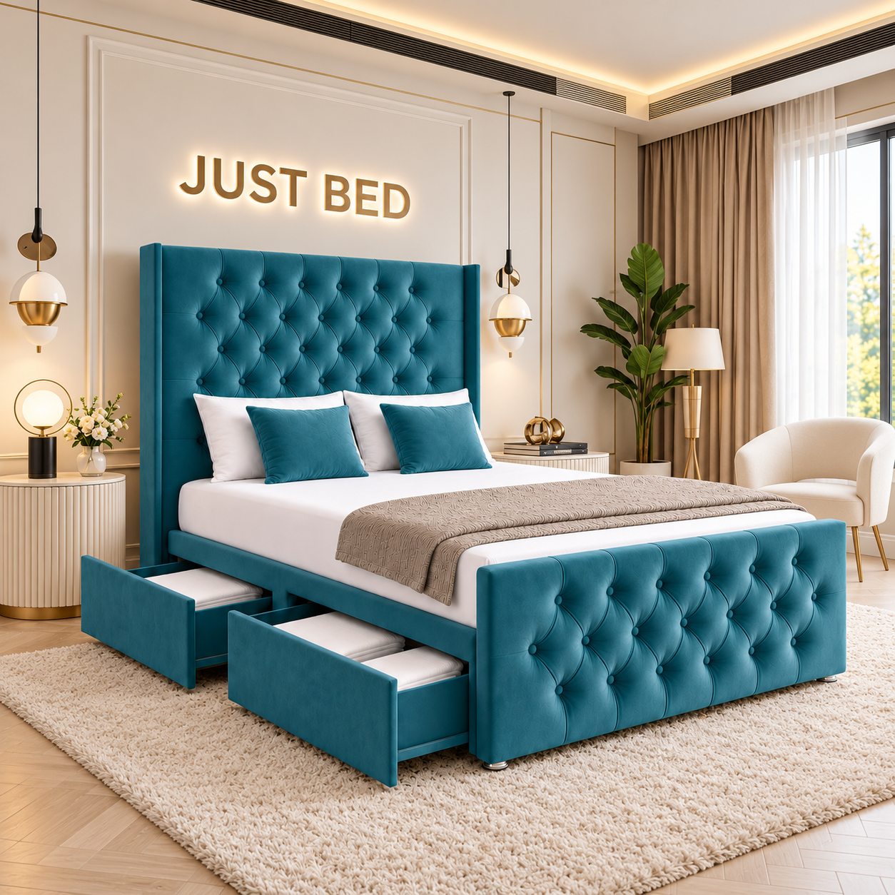 Wetherby Chesterfield Winged Divan Storage Bed Frame