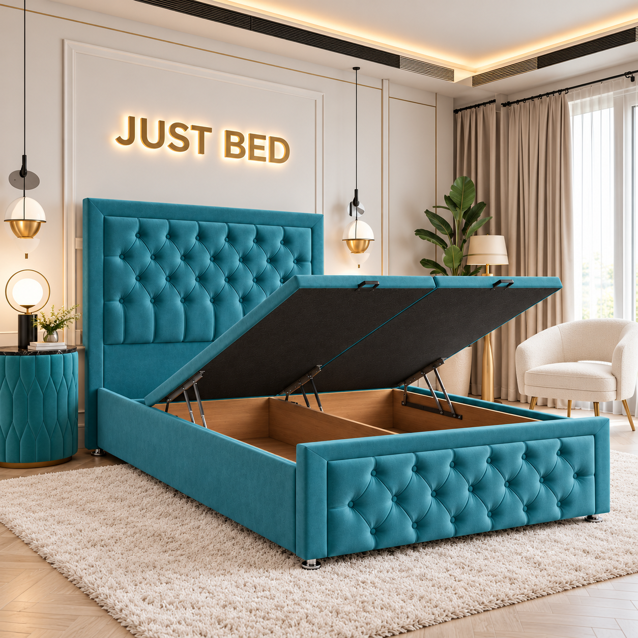 Warwick Divan Tuffted Button Ottoman Storage Bed Frame
