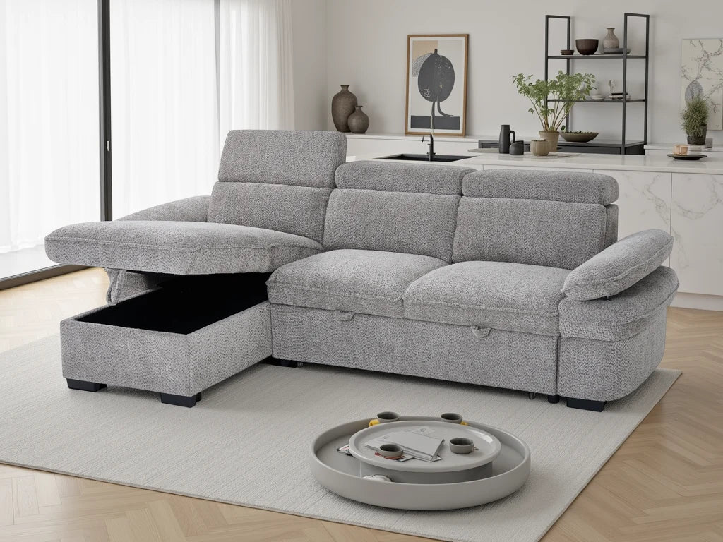 Hudson Universal Corner Sofabed In Grey