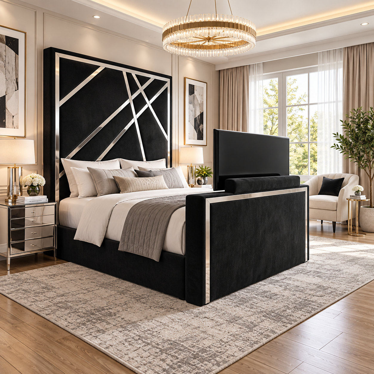 Zaviero Signature Geo TV Bed Frame