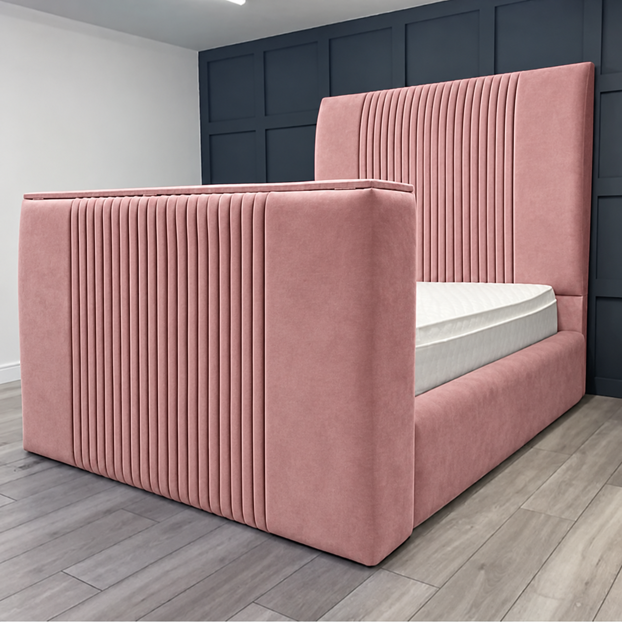 Madrid Linestyle Upholstered TV Bed Frame