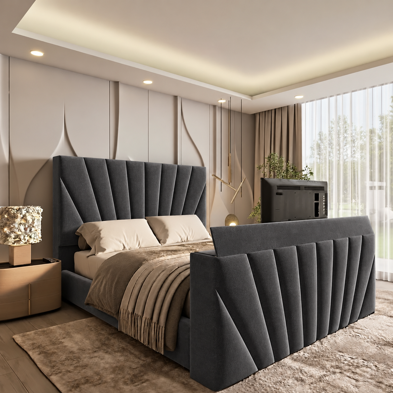 Alexis Upholstered TV Bed Frame