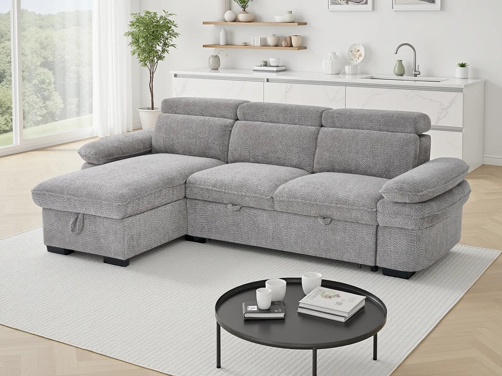 Hudson Universal Corner Sofabed In Grey