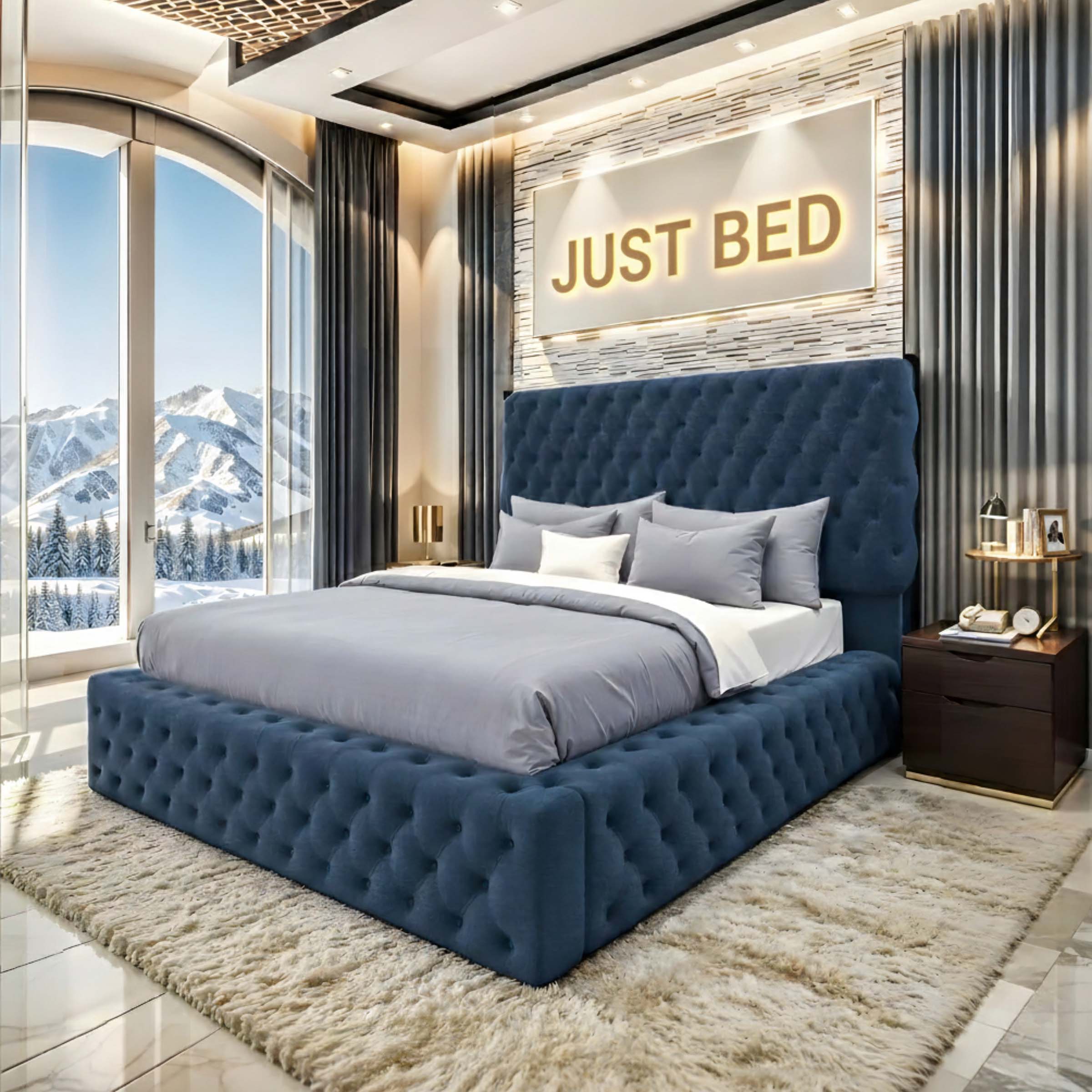 Elizabeth Blue Ambassador Bed Frame