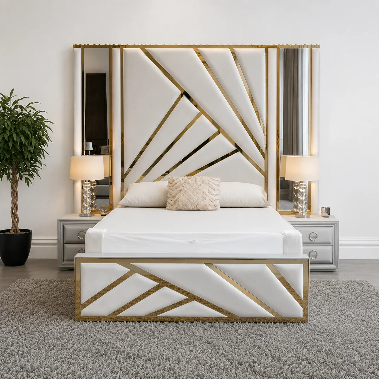 Lumira Art Deco Mirror Bed