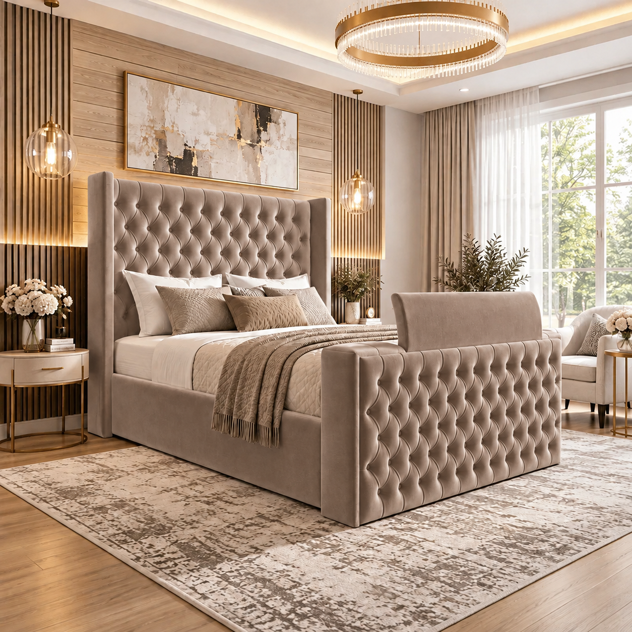 Cavellino Chesterfield TV Bed Frame