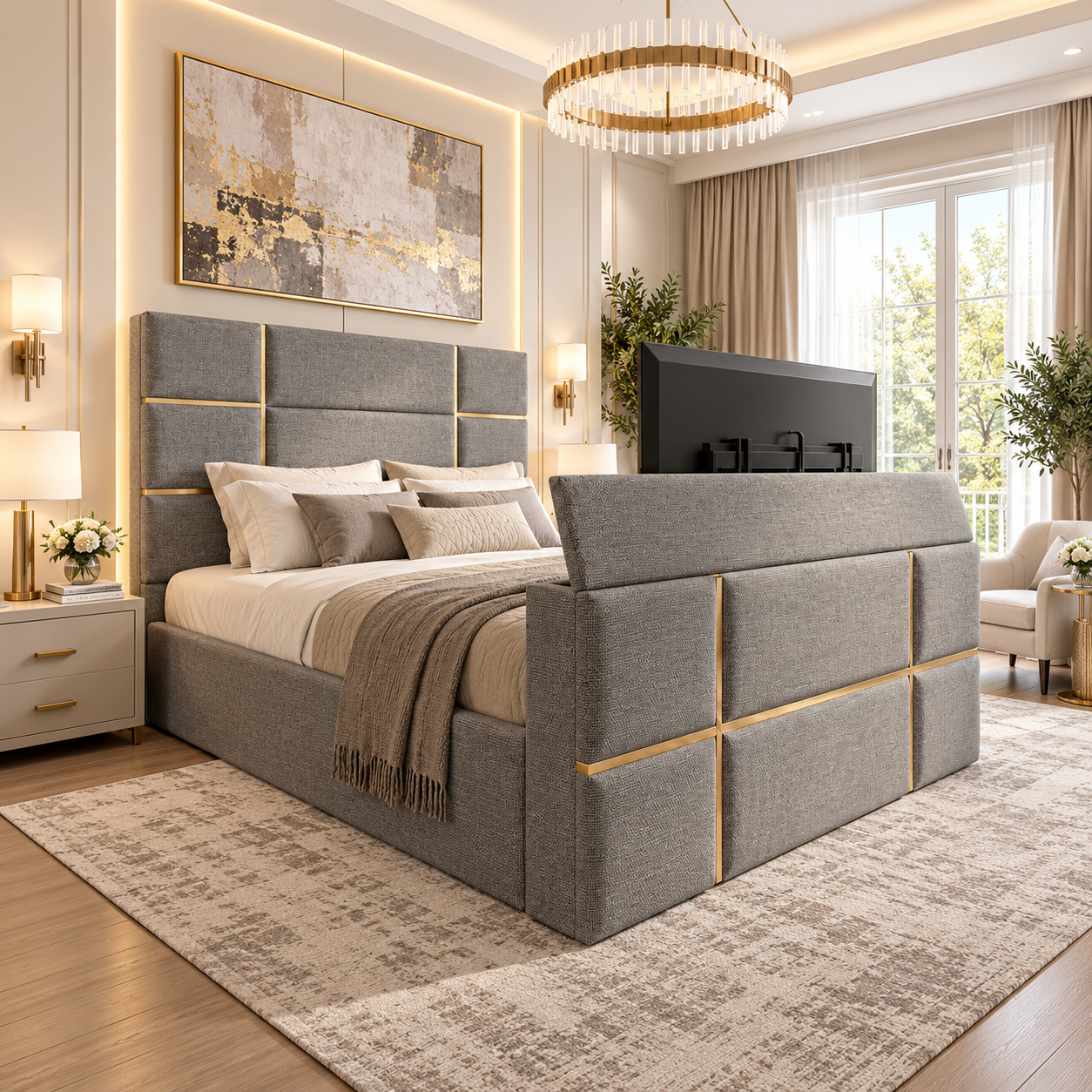 Orvello Gridline TV Bed Frame