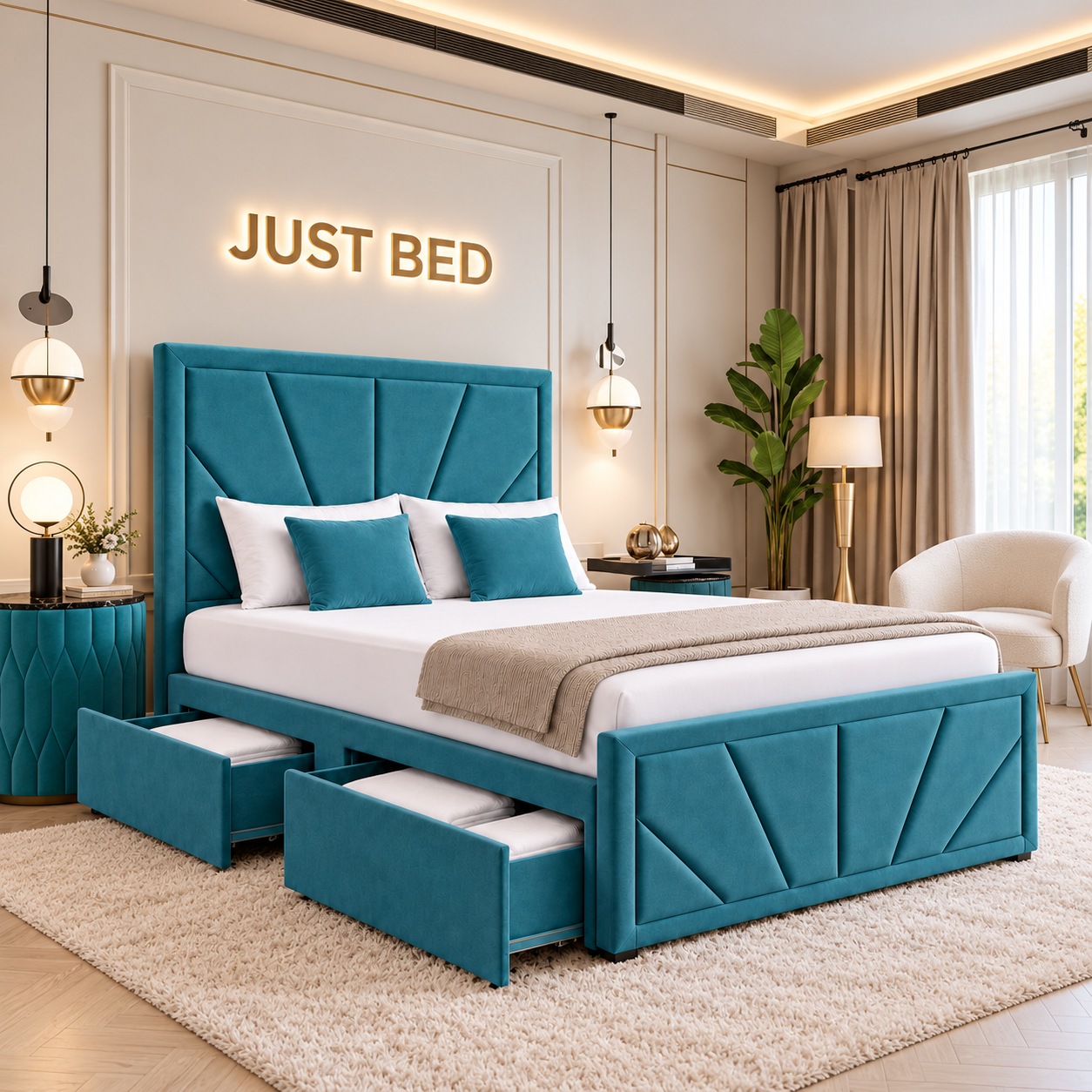 Carron Sunrise Panel Divan Storage Bed Frame