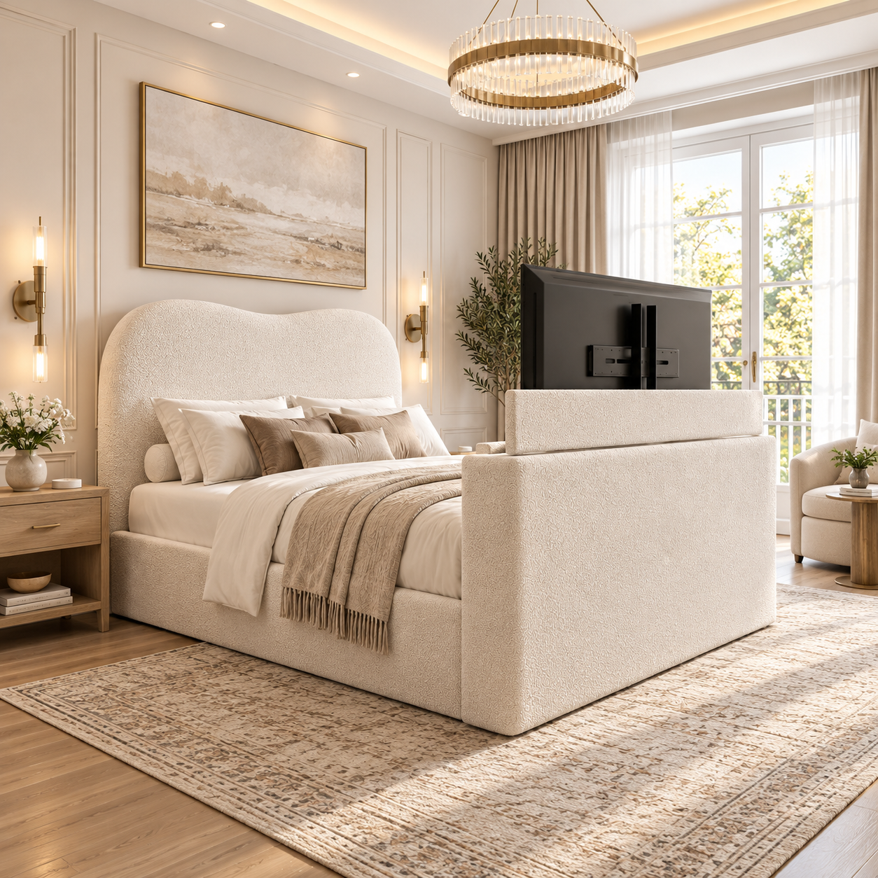 Velmora Cloud Boucle TV Bed Frame