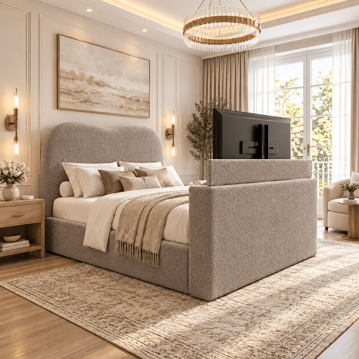 Velmora Cloud Boucle TV Bed Frame