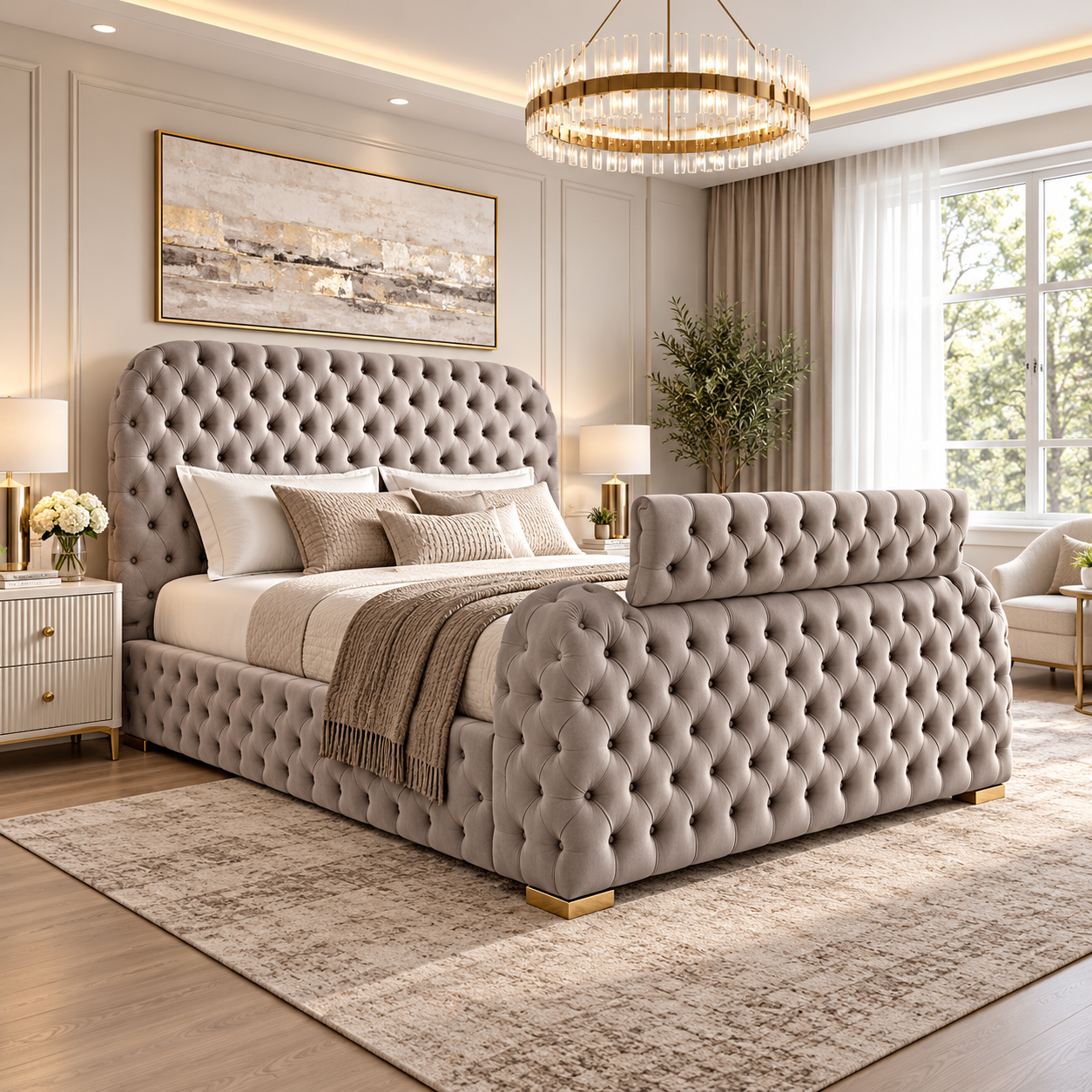 Valdorin Deep Button TV Bed Frame