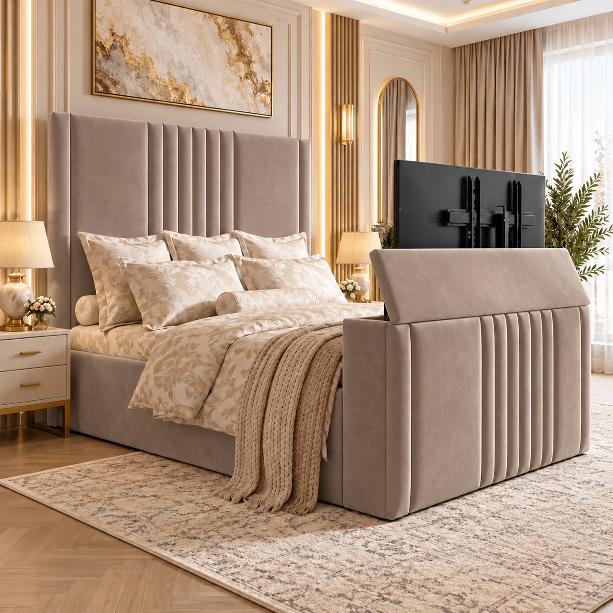 Novera Sculpted Line TV Bed Frame