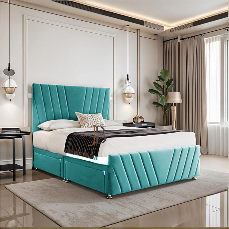 Caramello Divan Bed With Stylish Headboard and Footboard
