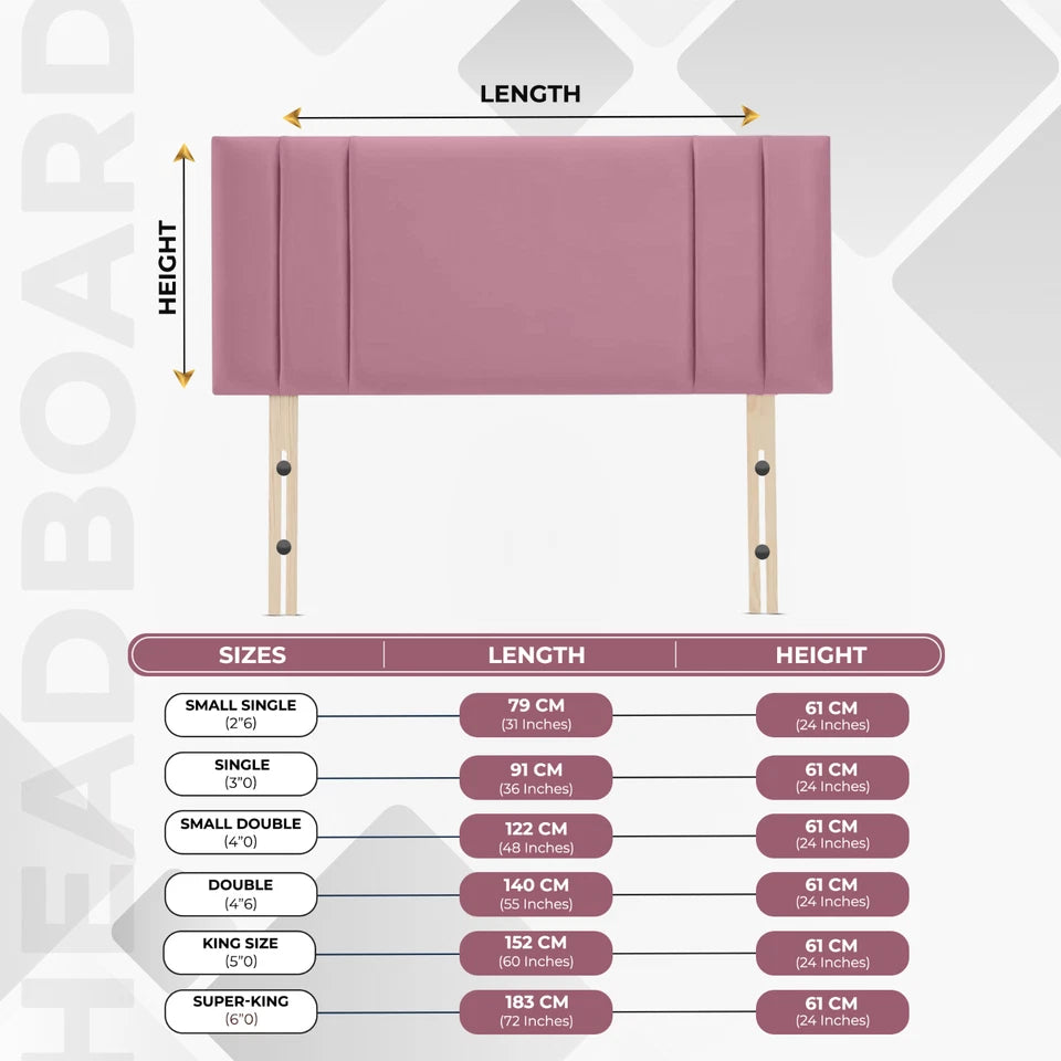 Indigo Plush Velvet Headboard for Divan Beds