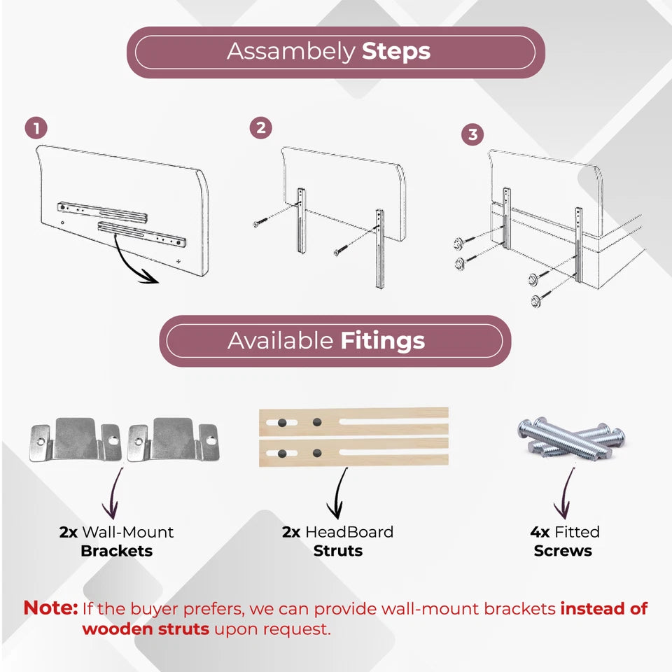 Indigo Plush Velvet Headboard for Divan Beds