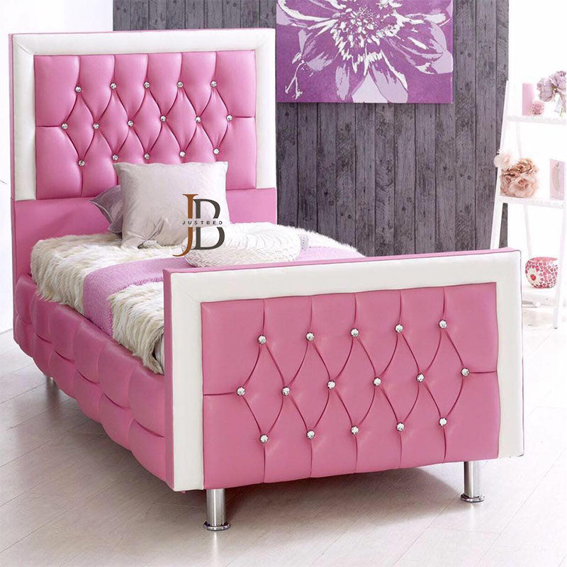 Princess Faux Leather Kids Bed Frame