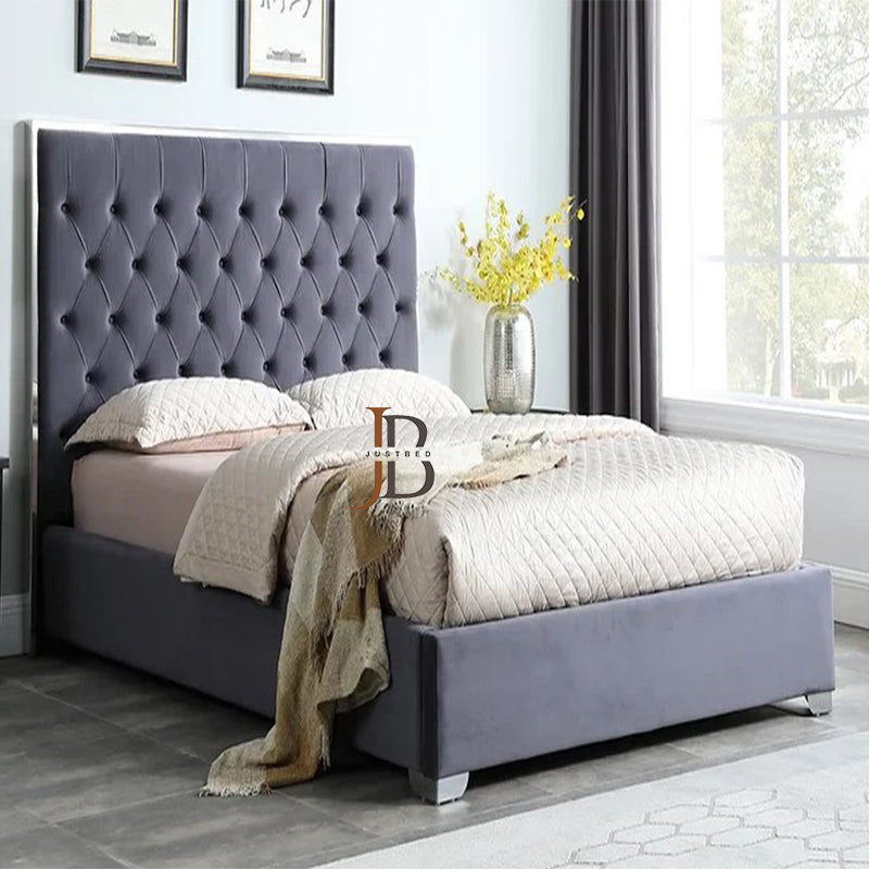 Veronica Bed Frame With Silver Border
