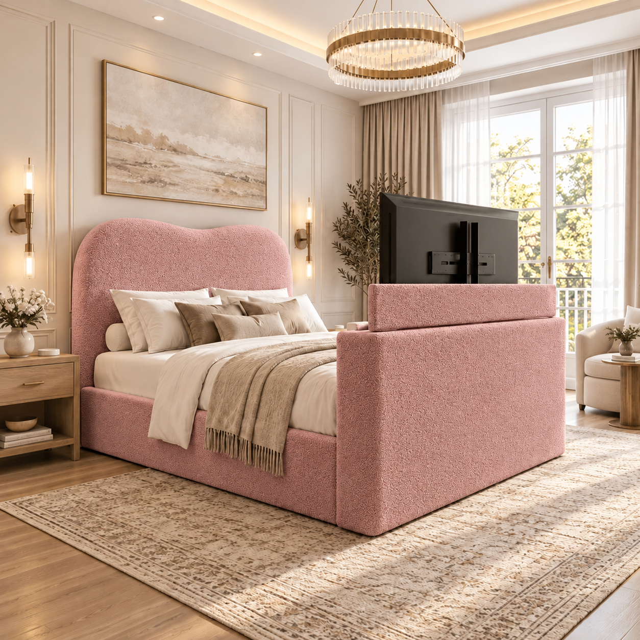 Velmora Cloud Boucle TV Bed Frame