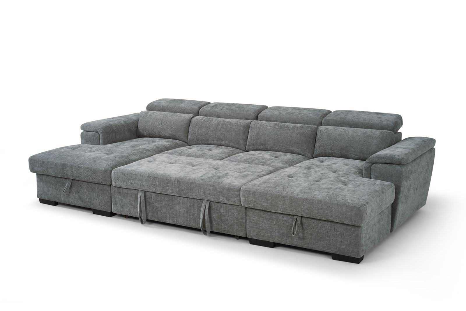 Alaya U Shape Corner Sofa Bed in Grey - JustBed