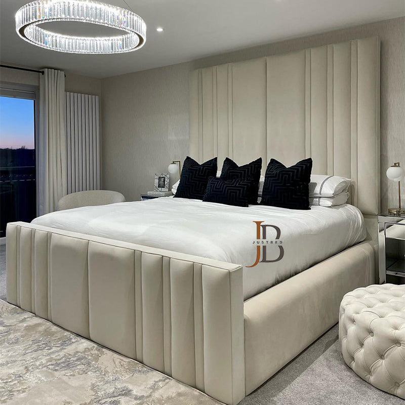 Alexa Upholstered Bed Frame With High Headboard