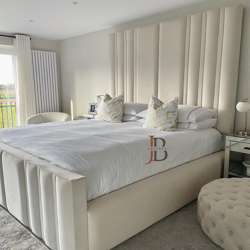 Alexa Upholstered Bed Frame With High Headboard