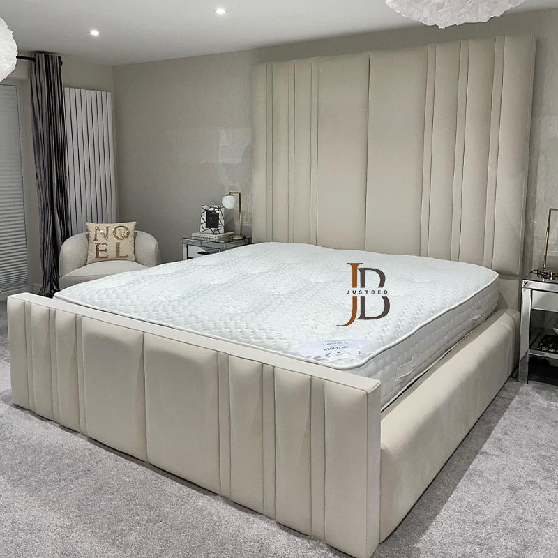 Alexa Upholstered Bed Frame With High Headboard