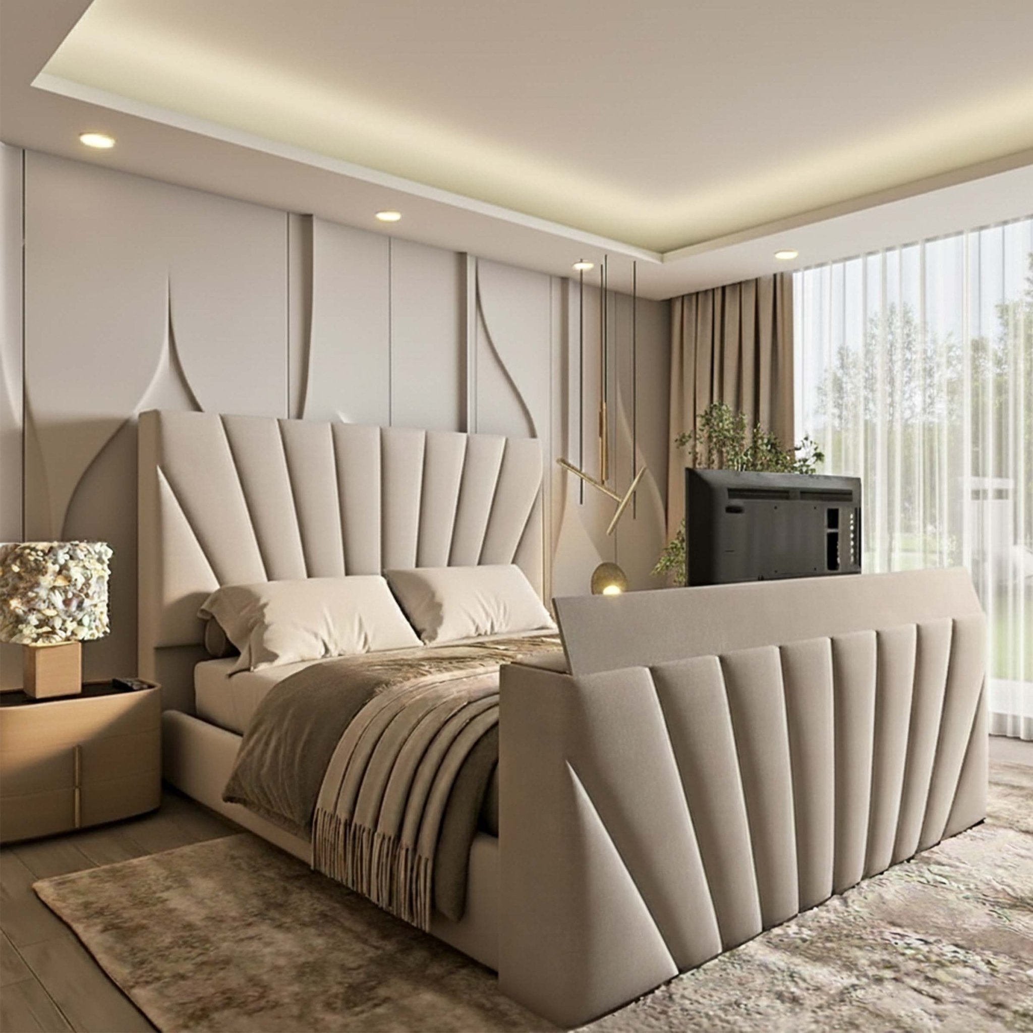 Alexis Upholstered TV Bed Frame - JustBed
