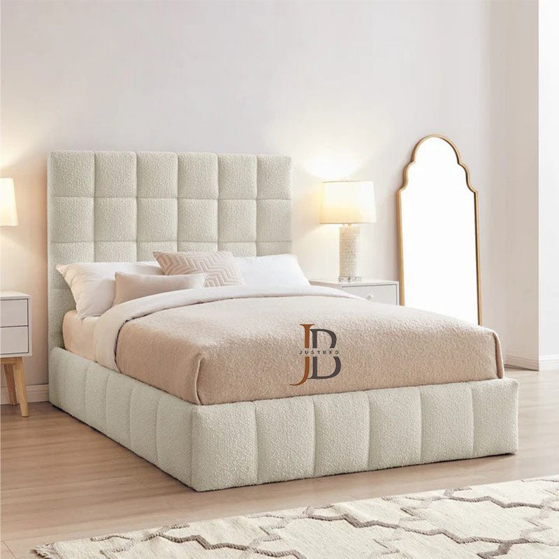 Argos Ottoman Gas Lift Bed Frame in Boucle Fabric - JustBed