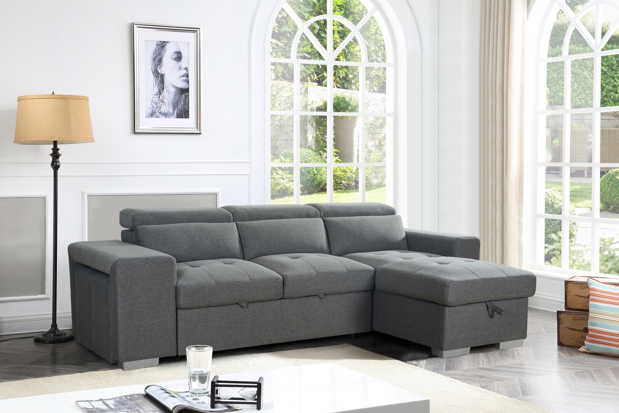 Artemis Universal Corner Sofabed In Grey - JustBed