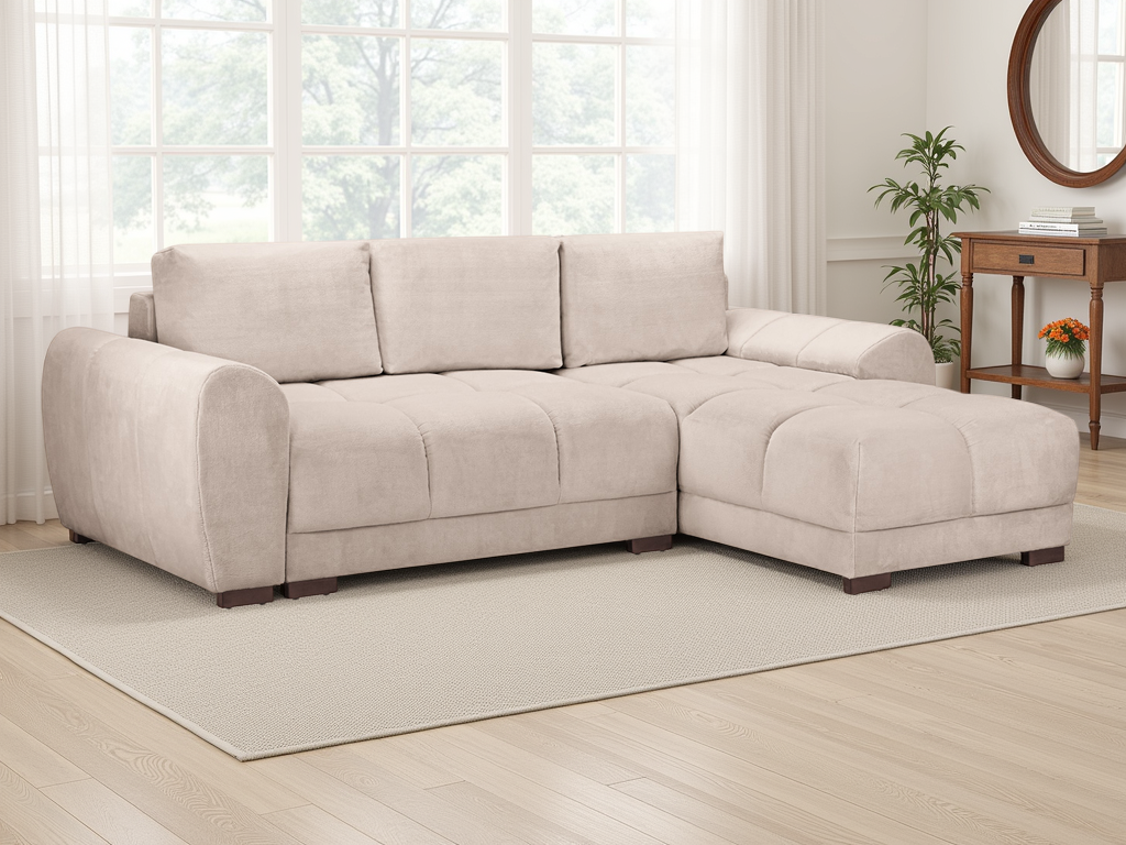 Azzuro Universal Corner Sofabed In Mocha
