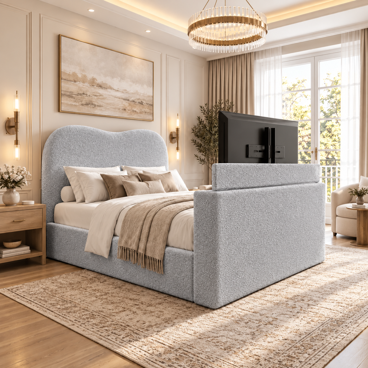 Velmora Cloud Boucle TV Bed Frame