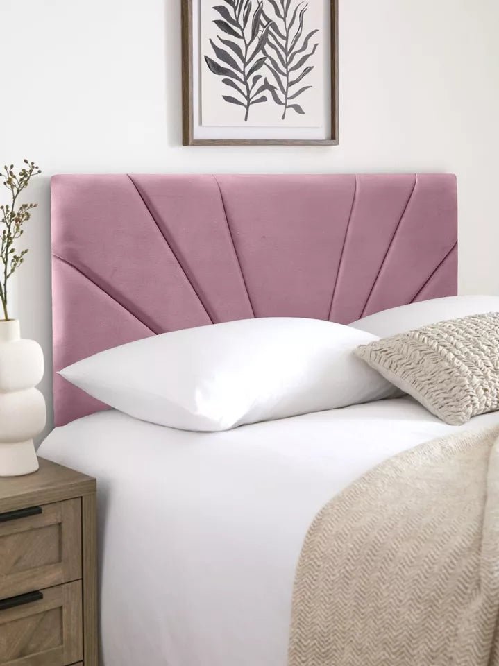 Butterfly Design Plush Velvet Headboard - JustBed
