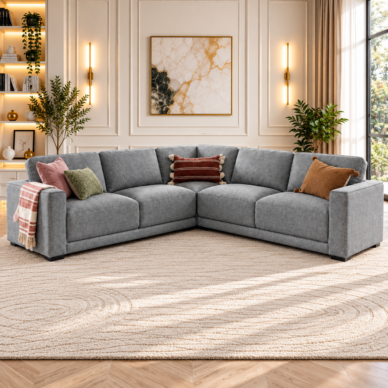 Marlow Large Corner Sofa In Grey