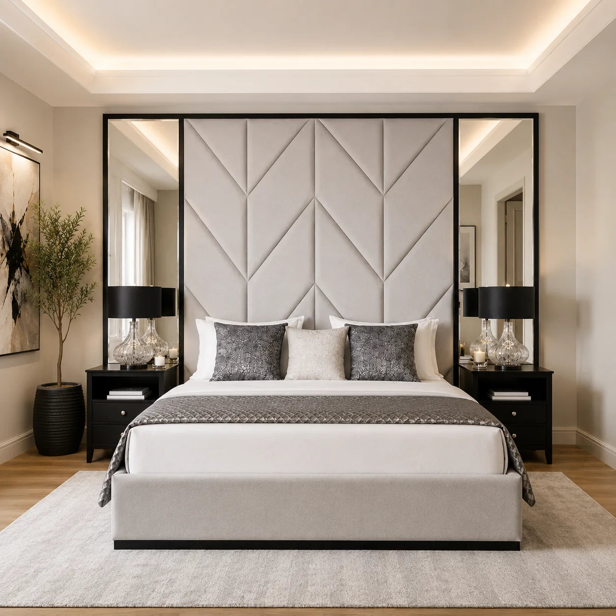 Elaris Art Deco Mirror Bed