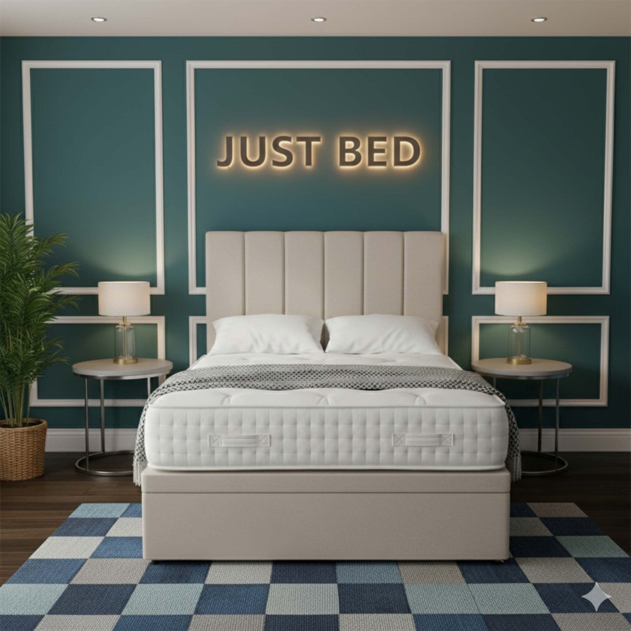 Cadebrook Six Vertical Panel Divan Ottoman Bed Frame - JustBed