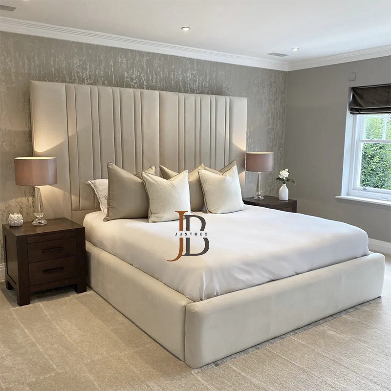 California Bed Frame With Wide Headboard