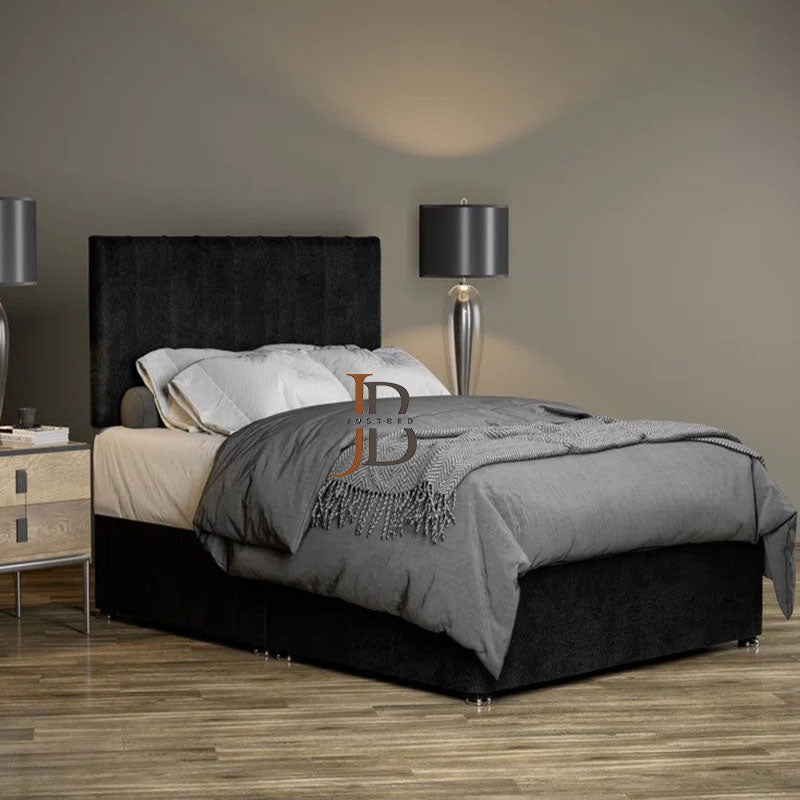 Candice Divan Bed frame With Nine Vertical Panel Headboard - JustBed