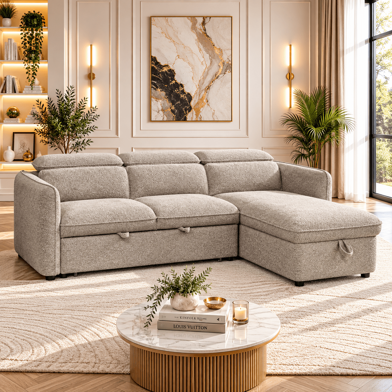 Capri Universal Corner Sofabed In Grey - JustBed