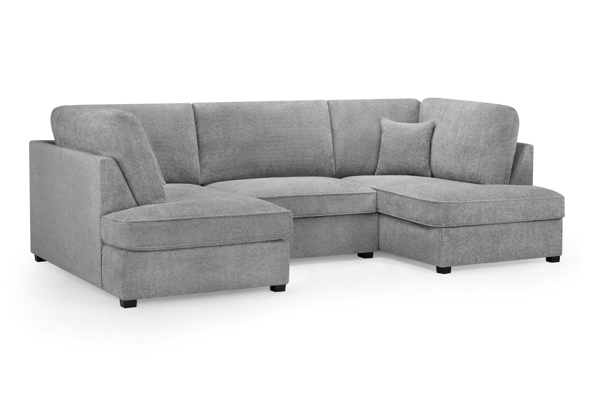 Carnaby U Shape Boucle Corner Sofa in Grey - JustBed