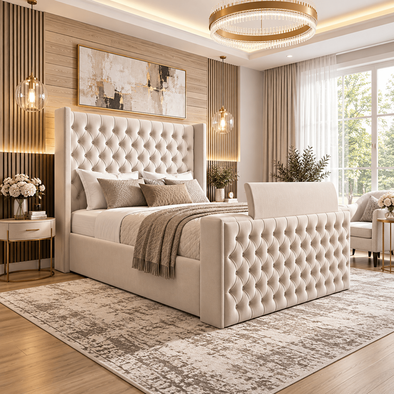 Cavellino Chesterfield TV Bed Frame - JustBed