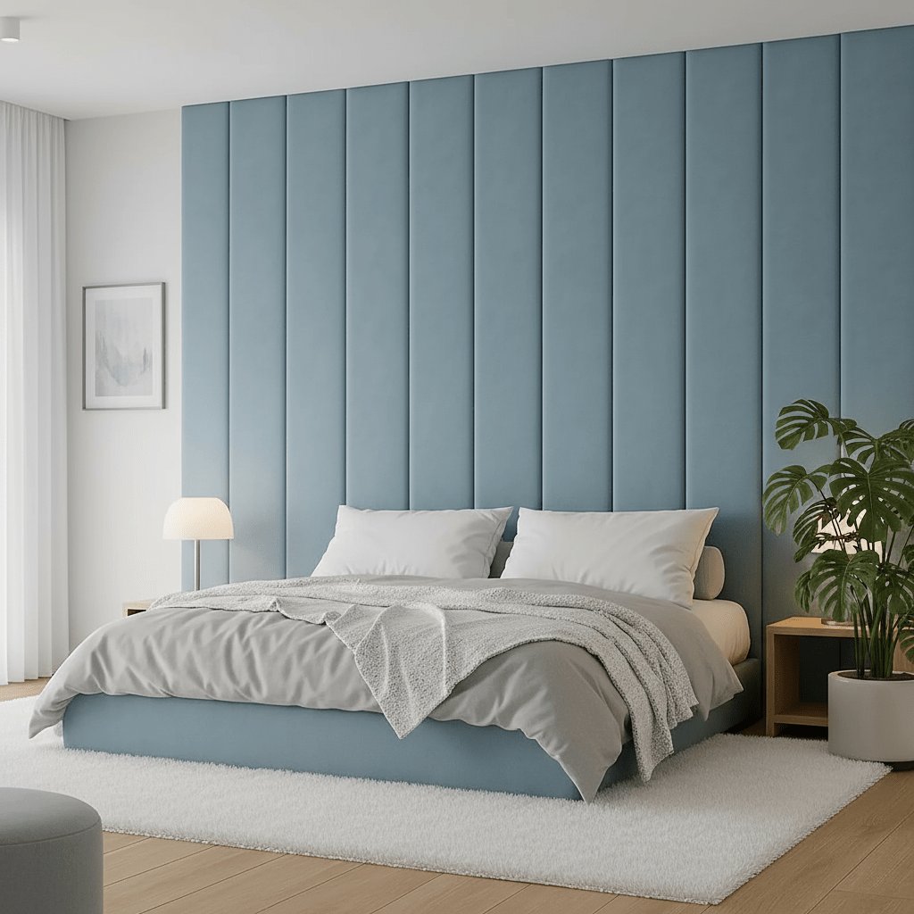 Churchill High Headboard Bed in Plush Velvet Fabric - JustBed